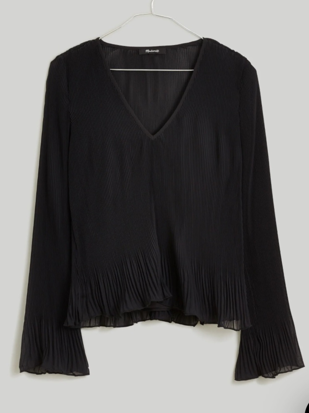 Madewell pleated flared sleeve top